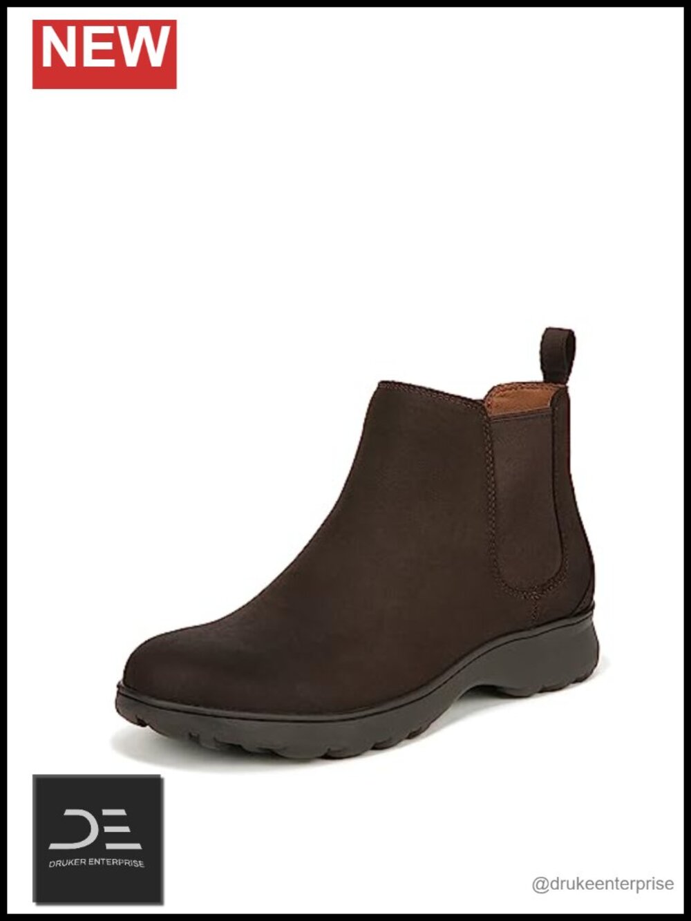 Water Resistant Leather Slip On Ankle Boots Arch Support Orthotic Comfort
